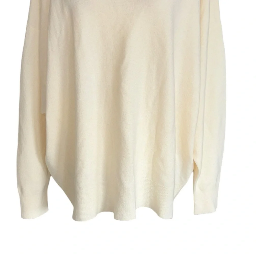 Jenni Kayne Ivory Cashmere Blend Oversized Crewneck Sweater - L